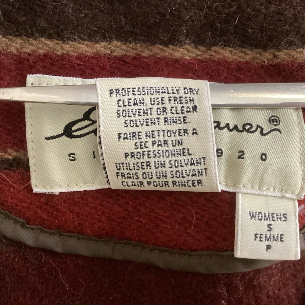 Eddie Bauer Wool Blanket Vest Striped USA Sm - Picture 7 of 9